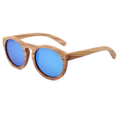 China RTS high quality retro round wooden polarized unisex luxury vintage shaded sunglasses 2022 real sun glasses rivets for sale