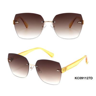 China Wholesale Fashion 2021 Fashion Sunglasses Diamond Colorful Custom Polarized Rimless In Stock For Women Italy Design Sun Glasses for sale