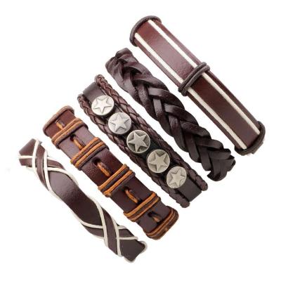 China Factory Wholesale Vintage Charm Leather Bracelet For Men Vintage Charm Bracelet for sale