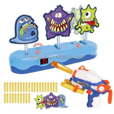 China Toy Gun Monster Style Shooting Target Auto Reset Digital Target Marking Sets with 2pcs 30pcs Gun Bullets for sale