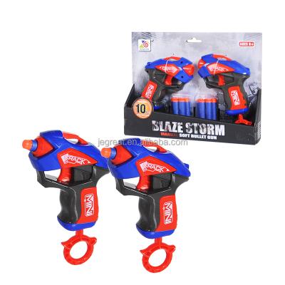 China 2PCS/PACK Eco-friendly Material Blaster Guns Toy Guns For Boys With 10 Packs Fill Soft Foam Darts For Kids for sale