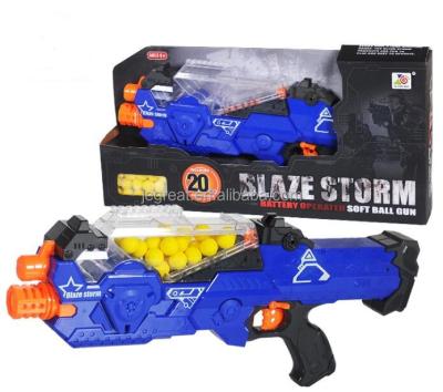 China Eco-friendly PU Material Outdoor Shooting Soft Toy Ball Game Gun Blaster Set With 20pcs PU Ball for sale