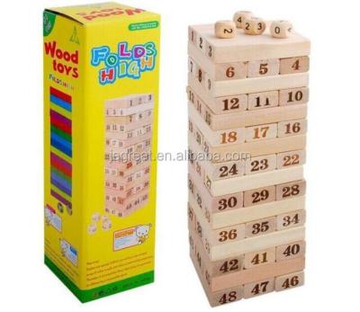 China 48pcs Developmental Intellectual Classic Giant Stacking Tower Building Block Wooden Toys For Adult Children for sale