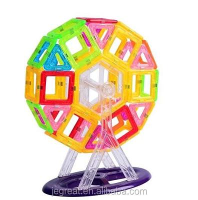 China 48PCS/Set Eco-friendly Ferris Wheel +Car Material Magnetic Building Blocks For Kids With Storage Box for sale