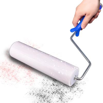 China Stocked CANMAX 2022 Factory Direct Decontamination PE Sticky Lint Roller With Aluminum Handle For Floor Clothes for sale