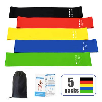 China For Exercise/Sports/Physiotherapy Factory Low Price With Fitness High Quality Custom Set 5 Exercise Resistance Bands for sale