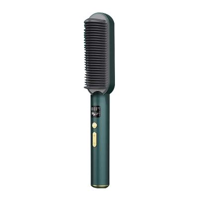 China 2021 Safety LCD Hair Straightener Ceramic Straightening Comb Sweep Passionate Electric Hair Straightener Brush for sale