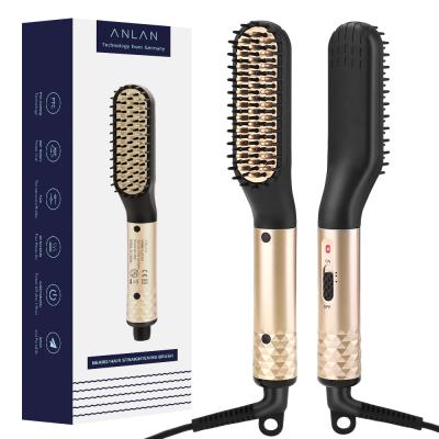 China Safety Professional Fast Straightener Hair Heated Comb Customized Small Hair Straightener Brush For Men for sale