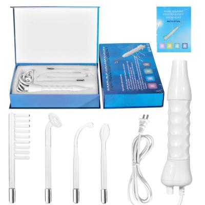 China Skin Tightening 2020 New Products Beauty Professional Facial Tools Portable High Frequency Magic Wand Facial Machine With 4 Tube for sale