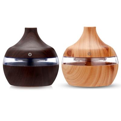 China Mini USB Top Selling 300ml Oil Grain Essential Wooden Air Humidifiers Air Humidification+Light Aroma Air Diffuser Cool Mist Humidifier for sale