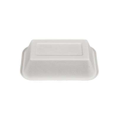 China Bio Disposable Natural Degradable Sugar Cane Trays , White Food Tray With Bagasse Sushi Tray for sale