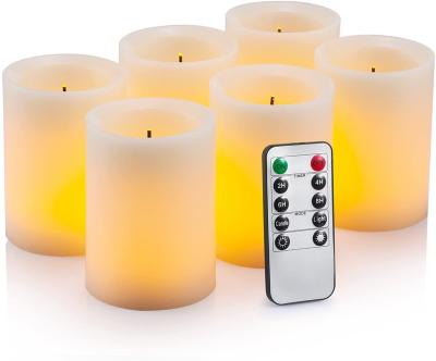 China 6 Real Wax Pillar LED Candles 3