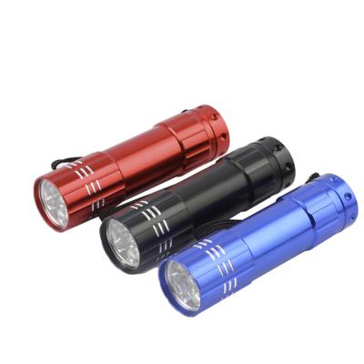 China Powerful Portable Emergency 9 LED Small Flashlight Torch Mini Pocket LED Super Bright Tactical Flashlights for sale