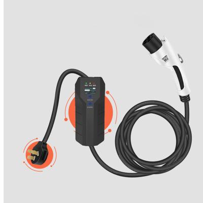 China Ev Charger 7kw Pure Copper Type - 2 Cable Electric Vehicle Charging Station for sale