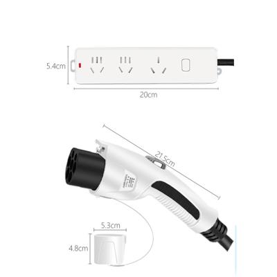 China Ev discharging portable EV discharger plug type 1 and 2 3.5KW 10/16A with 5m cable for electric vehicle for sale