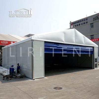 China Aluminum Inflatable Light Aircraft Hangar Durable Temporary Or Permanent Tent With Flexible Lifting Door ET15X15M for sale