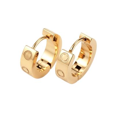 China New Women Fashion Jewelry Environmentally Friendly Gold Plated Carti Earrings Stainless Steel Stud Earrings for sale