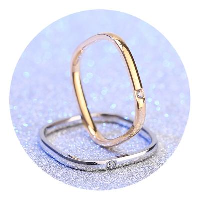 China FASHIONABLE New Arrivals Trendy Jewelry Square Zircon 18k Gold Plated Stainless Steel Ring for sale