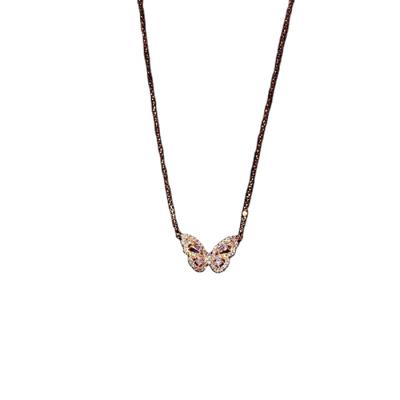 China FASHIONABLE Elegant Gold Plated Jewelry Women Crystal Rhinestone Alloy Butterfly Necklace for sale