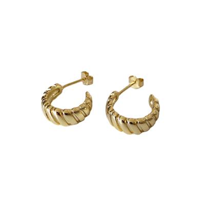 China New Fashion TRENDY Gold Plated Jewelry 925 Sterling Silver Gold Plated Hoop Earrings Women 18k Hoop Earrings for sale