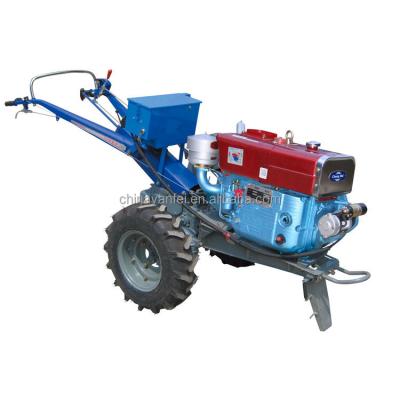 China Multifunctional Farms Walking Tractor 12HP 15HP 18HP Diesel Engine 2 Wheel Walking Behind Farm Machinery for sale