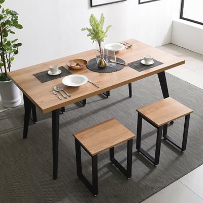 China Nordic Wooden Modern MDF Wooden Square Dining Table Restaurant Long Dining Table Designs ADAC Muebles De Madera for sale