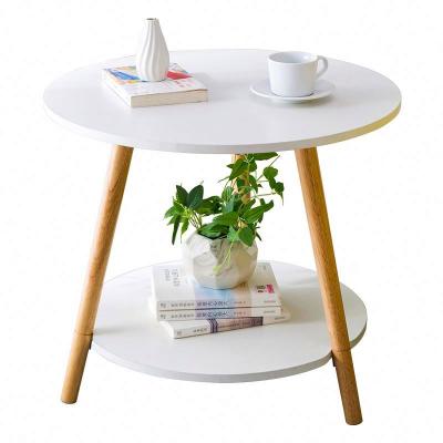 China Solid wood bedside table small round sofa side table simple modern nordic living room solid wood bedside table for sale