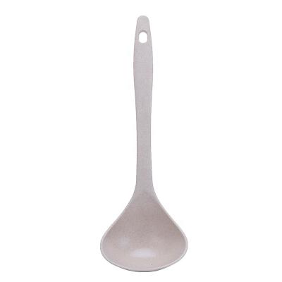 China Viable Wholesale Wheat Straw BPA Free Bulk Soup Spoon Kitchen Plastic Spoon With Long Handle for sale