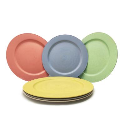 China Sustainable Unbreakable Lightweight Fruit Wheatgrass Dish Dessert Noodle Steak Plate Reusable Dinner Dishes for sale