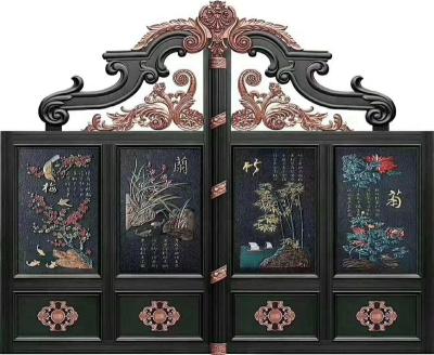 China European-style European style casting villa gate garden aluminum alloy two-page opening and closing patio door for sale