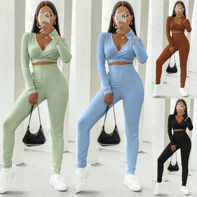 China Autumn And Winter Sports Breathable Women's Fitness 2 Piece Jogger Set Women's Autumn Set Woman 2 Piece Set for sale