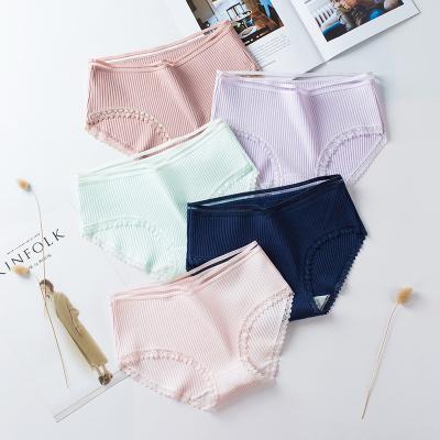 China Breathable Plus Size Mid Rise Underwear Women Mesh Ladies Cotton Panties Girls Breathable Underwear for sale