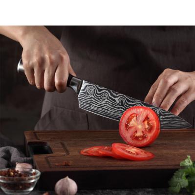 China Amazon Viable Best Seller - 7Cr17Mov Chef's Knife 8 Inch Damascus Laser Steel Japanese Kitchen Knife for sale