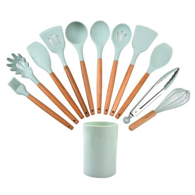 China Amazon Sustainable Hot Sale - Kitchen Utensils Set Silicone For Cooking With Rack 14pcs/Set Giftbox Package Kitchen Accessories for sale