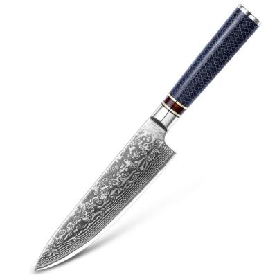 China Viable VG10 Damascus Steel Kitchen Knife 67 Steel Layers With Box 8inch Chef Knife for sale