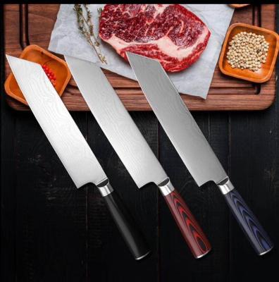 China Red/Black Handle 7 Inch Kiristuke Viable Knife Japanese High Carbon Group of Ten Stainless Steel Chefs /Blue for sale