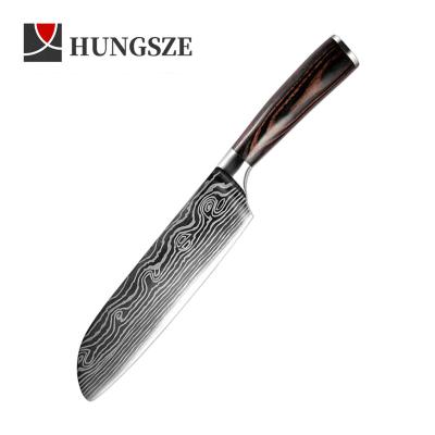 China Viable Japanese Santoku Knife 7 Inch High Carbon Stainless Steel Chefs Professional Kitchen Knife for sale