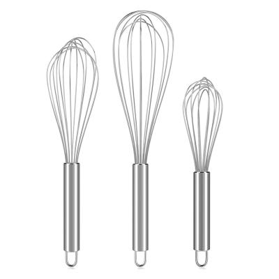 China 8inch 10inch 12inch Quality Wire Stainless Steel Egg Beater Workable Height Beaters For Cooking Beating, Stirring, Baking for sale