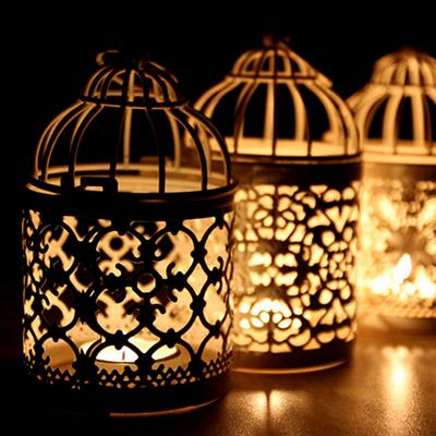 China ECO-frendly Small Size Candle Metal Craft Products Birdcage Candlestick Candle Holders for sale