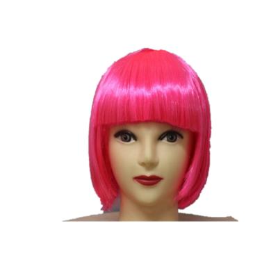 China Colorful Fashion Hair Short Wigs With Bangs For Women Party Headwear for sale