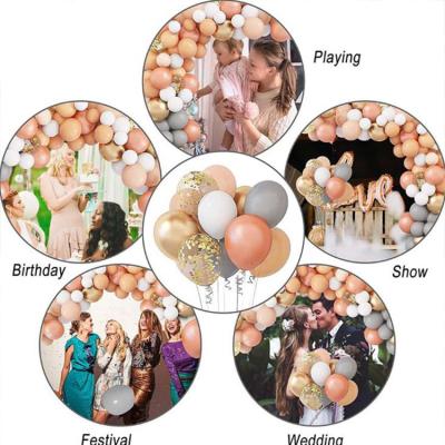 China Eco-friendly 2021 retro color latex balloon chain jumpsuits set retro peach color balloon wedding layout for sale