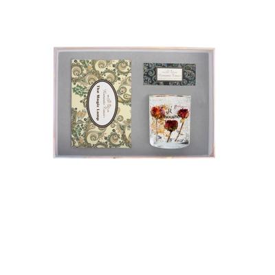 China Genuine Eco-enviroment Flower Gold Foil Jelly Scented Candle Gift Box Set for sale