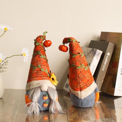 China Eco - Friendly Doll Window Decorations Pumpkin Doll Harvest Festival Faceless Ornaments for sale