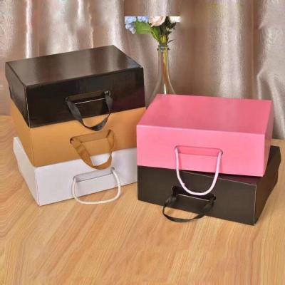 China Small MOQ Handmade In Stock Custom Handle Shoes Storage Container Boxes for sale