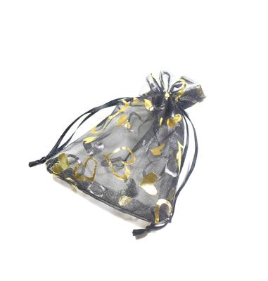 China Recyclable Convenient Reusable Cheap Simple Drawstring Bag Black Drawstring Jewelry Organza Pouch Bags for sale