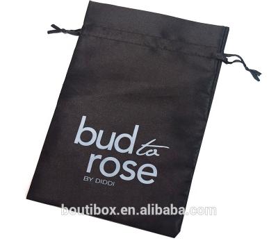 China Eco-Friendly Personalized Black Gift Stain Drawstring Pouch Bag for sale