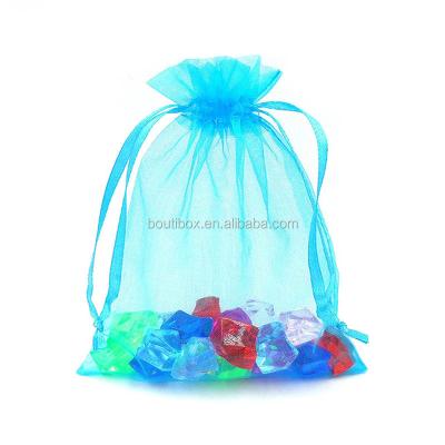 China Boutibox BB-T38 Yiwu Aqua Blue Drawstring Organza Pouch Wedding Favor Gift Candy Bag Drawstring Bag for sale