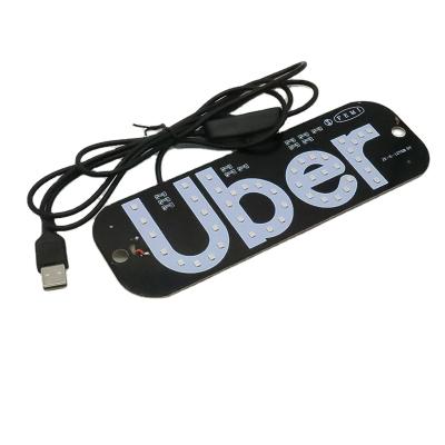 China New Ubers Logo Sign Light Taxi Roof Signs USB Windshield Taxi Light LED TAXI for sale