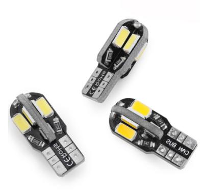 China UNJOYLIOD T10 Led Car Interior Bulb Canbus White T10 5730 8SMD LED 12V Error Free Car Side Wedge Light White Lamp Bulb Car Stylus T10-5050-8SMD for sale