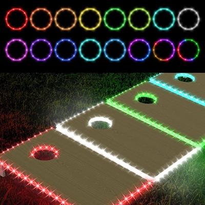 China Outdoor Playset LED cornhole lights control cornhole led lights ring 3 in 1 light led box note board and cornhole game for sale